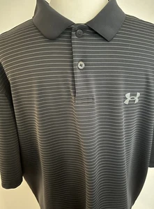 Under Armour Performance Polo Loose Fit Herren Hemd Gr. Large schwarz gestreift - Bild 1 von 2