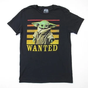 Star Wars T-Shirt "Wanted" schwarz Grafik Herren M 38/40 Baby Yoda Tee Mad Engine - Bild 1 von 3