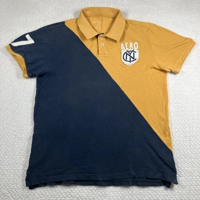 Aeropostale 男式橄榄球 Polo 衫袖布贴 XL 运动 Y2K Academia Preppy — 第 1/4 张图片