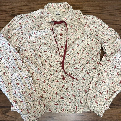 Camisa De Colección You Babes Años 70 Con Volantes Abotonados Retro Boho Escuela Niña Junior 11 Arco Foto 1 de 4