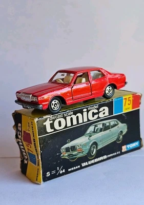 Tomica черный ящик No 75 Nissan Bluebird 2000 G6 EL красный 1/64 сделано в Японии редкая - Изображение 1 из 4