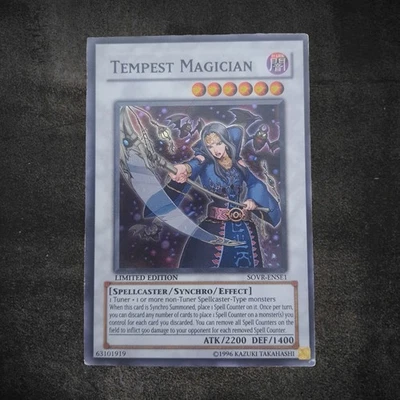 1996 Yu-Gi-Oh! Limited Edition Tempest Magician SOVR-ENSE1 Super Rare - Image 1 of 4