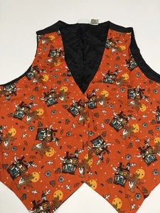 Vintage Women's Basic Editions Halloween Vest Size 24w Haunted House Ghosts - Picture 1 of 8