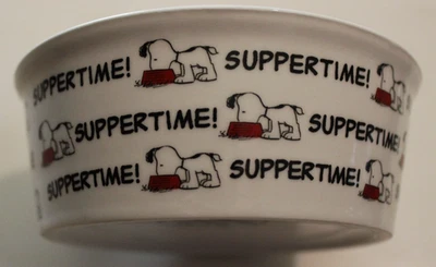 Plato de cerámica para cachorro/perro Peanuts Snoopy cuenco para cena 5 1/4" x 2" Foto 1 de 4