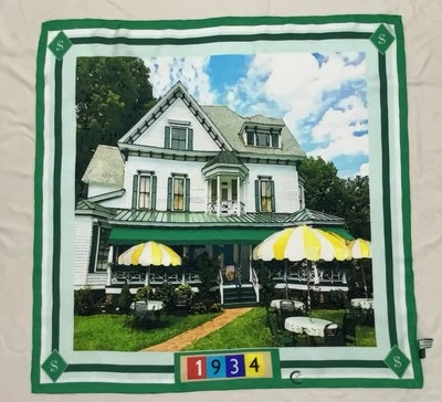 Cachecol feminino vintage com estampa de seda verde para salas de equitação PEC - Imagem 1 de 4