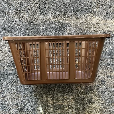 ВИНТАЖ 70-х Rubbermaid 2965 прямоугольная корзина для белья корзина коричневый пластик - Изображение 1 из 4