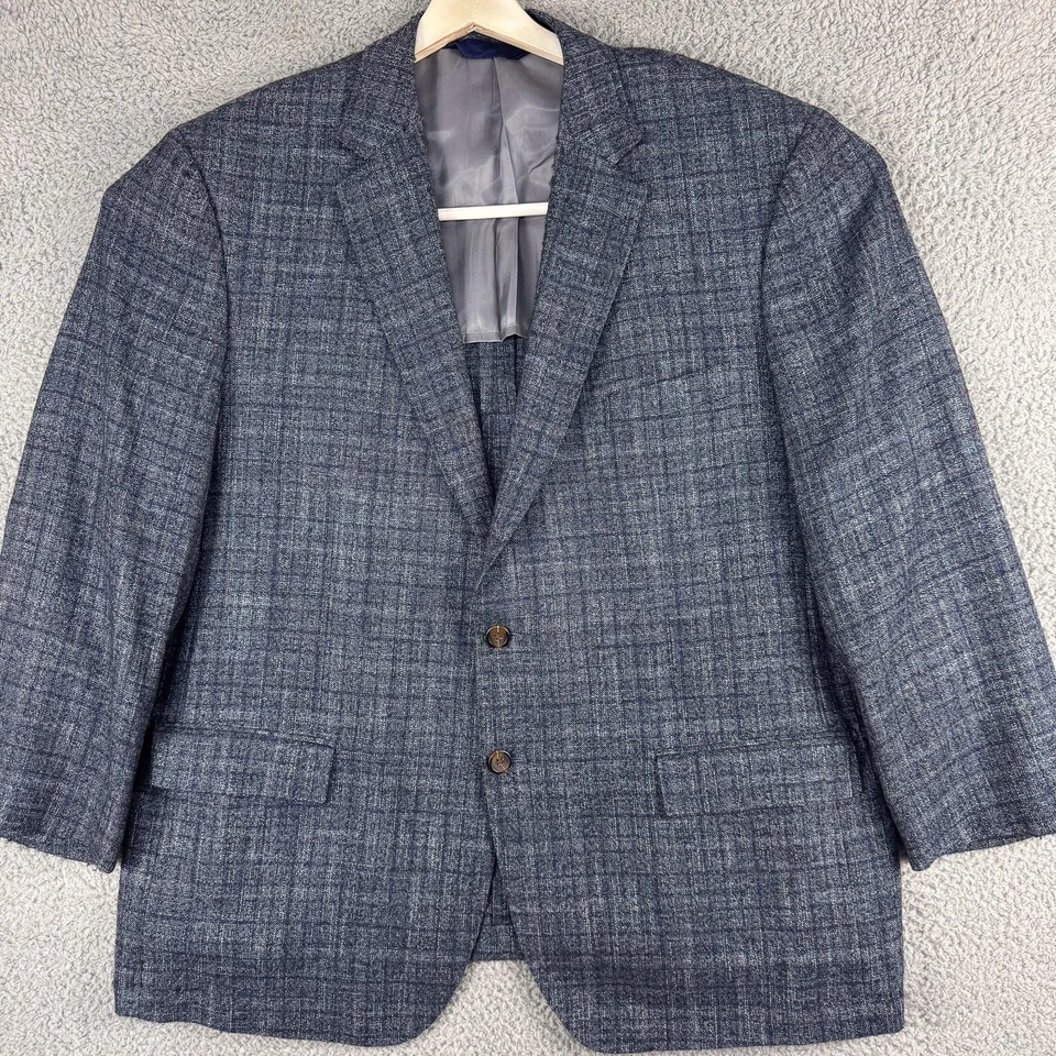 Blazer MaxDavoli Para Hombres 50R Lana Bambú Cuadros Abrigo Deportivo Hecho en Italia Ajuste Moderno Foto 1 de 4