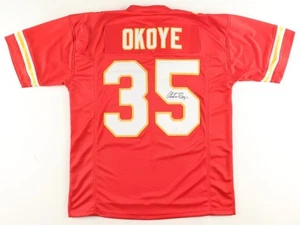 Christian Okoye Signed Kansas City Chiefs Custom Jersey XL (JSA) - Picture 1 of 3