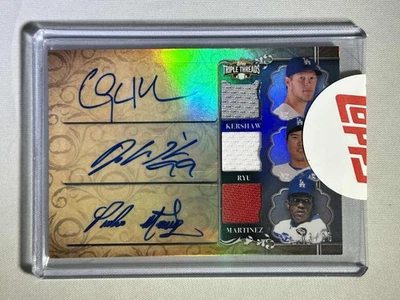 2013 Topps Triple Threads RELIC AUTO Clayton Kershaw, Martinez AUTOGRAPH HOF /36 - Image 1 of 2