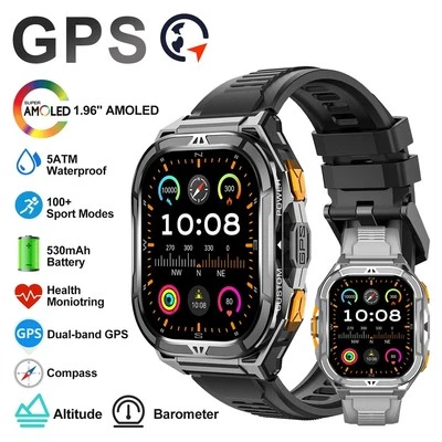 2025 X5 Dual-band GPS Outdoor Smartwatch 5ATM Wasserdicht Gesundheitsüberwachung - Bild 1 von 4
