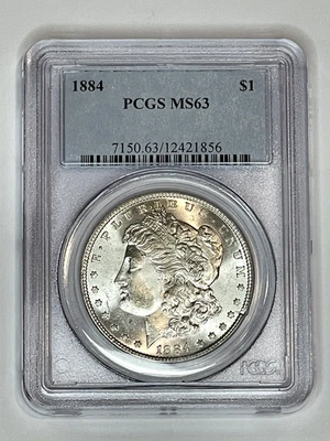 Dólar de plata Morgan 1883 $1 graduación profesional MS63 ~ blanco brillante ~ envío gratuito Foto 1 de 2