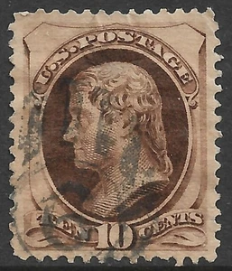 Estados Unidos #161 10c. Edición Jefferson usada extra fina - Imagen 1 de 2