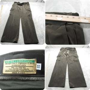 Day One Camouflage Pants Mens 34x30 Green Suede Belted Cargo USA Made VTG RARE - Picture 1 of 13