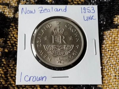 Nueva Zelanda 1 corona 1953 Cu-Ni arancel sin circular incluido Foto 1 de 2