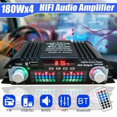 1600W Bluetooth Mini Verstärker HiFi Power Audio Stereo Bass Auto AMP USB MP3 - Bild 1 von 4