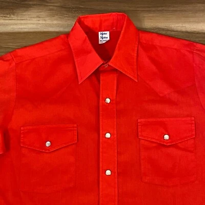 Vintage Malco Modes Western Shirt Mens Medium 15.5 - 32 Pearl Snap USA Cowboy - Image 1 of 4
