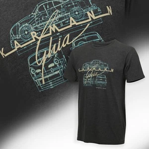 Air Cooled VW Karmann Ghia Diagram Heather Charcoal Short Sleeve T Shirt - Picture 1 of 6