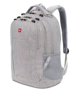 SwissGear Sling Heather Gray Black Padded Backpack Tablet Laptop Bag Water Resis