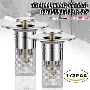 1/2PCS Bathroom Sink Plug Stopper Wash Basin Core Bounce Pop Up Drain Filter New - Picture 1 of 12