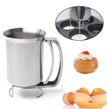 Imbuto Pistone Inox Dispenser Batteria Pancake Imbuti Utensili Acciaio Imbuti con Supporto