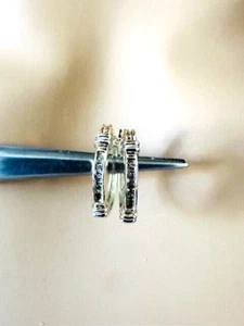 Estate 10K Multicolor Gold Hoop Huggie Earrings 1.7g - Picture 1 of 6