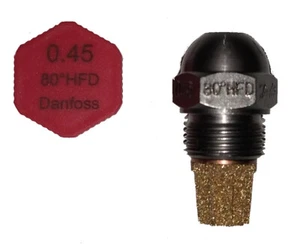 Boquilla Danfoss 0,45 gph 80 grados HFD para Buderus BE1.3-21, BE-A1.1-21, BE1.3-22 - Imagen 1 de 2