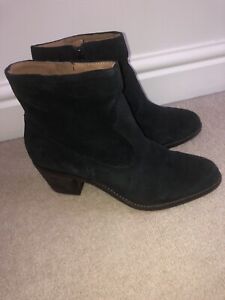 Next navy suede zip up ankle boots size Uk 6.5 standard fit