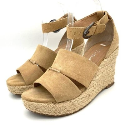 Matisse Cha Cha Suede Espadrille Wedges Women’s Size 8 Adjustable Buckle Strap - Image 1 of 4