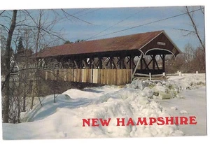 MECHANIC STREET BRIDGE Lancaster New Hampshire Postcard NH Snow Israel River - Picture 1 of 2