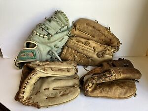 Vintage Baseball Gloves Mitts Lot Of 4 , All Pro, Penneys Foremost, Wilson
