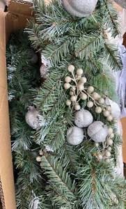 Pottery Barn beleuchtete LED Faux gemischt Kiefer Glitzer Girlande Weihnachten Urlaub - Bild 1 von 2