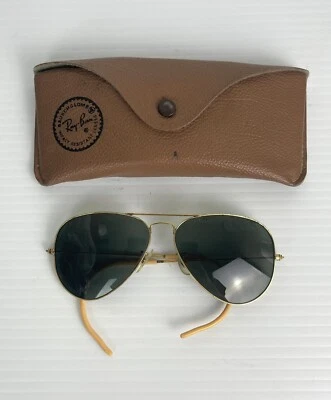 Gafas de sol Ray Ban Bausch & Lomb doradas para exteriores 58-14 B&L lentes verdes estuche EE. UU. Foto 1 de 4