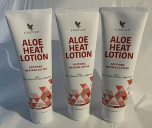 Pack of 3 tubes Forever Living Aloe HEAT LOTION (3x4oz) Soothing Massage Lotion - Picture 1 of 3