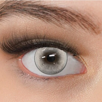 Kontaktlinsen farbig grau Jahreslinsen ohne Stärke Glitzer Crazy Mariposa Gray - Bild 1 von 4