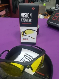 GEARBOX VISION eyewear Protection Glasses BLACK COLOR FRAME, with Amber Lens - Picture 1 of 5