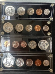 1957, 1958, 1961, 1962 LOT Silver Proof Sets in Plastic Holders - Picture 1 of 1