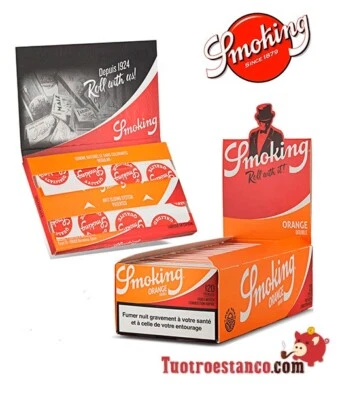 Cartine Smoking Orange Corte Doppie Tipo A – 25 Libretti Arancioni Originali - Imagen 1 de 4