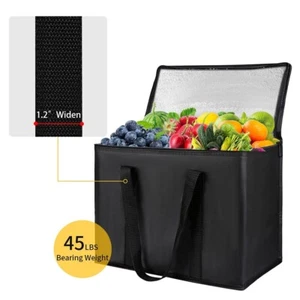 Insulated Grocery Bags Food Delivery Bags for Catering Shopping Tote Cooler Bags - Picture 1 of 6