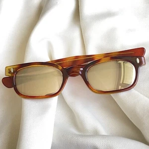 MCM Vintage 50s 60s Mod Brown Beatnik Slim Sunglasses - Mirror - JAPAN - UNISEX - Picture 1 of 8