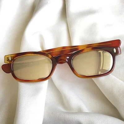 MCM Vintage 50s 60s Mod Brown Beatnik  Slim Sunglasses - Mirror - JAPAN - UNISEX - Image 1 of 4