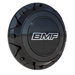 BMF WHEELS CENTER CAP - 5/6 LUG - GLOSS BLACK - OEM - NEW STYLE BOLT-ON - 1 PACK - Picture 1 of 4