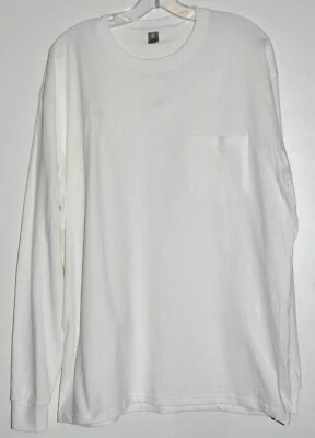 Camiseta blanca zinc manga larga bolsillo 100 % algodón para hombre talla XL NUEVA SIN ETIQUETAS Foto 1 de 3