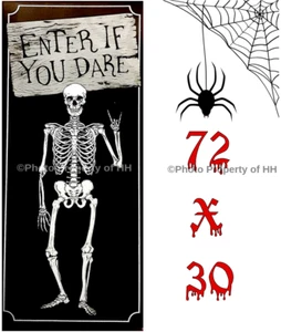 HALLOWEEN SKELETON DOOR COVER WALL MURAL CLEARANCE 30 X 72 SCENE SETTER PROP - Picture 1 of 1