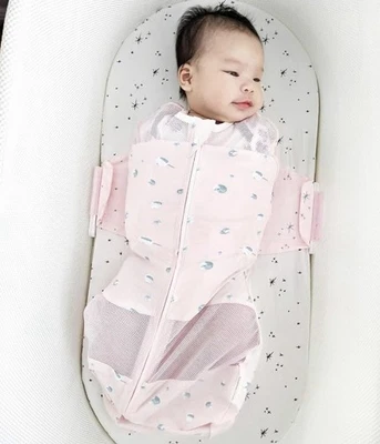 Happiest Baby SNOO Sleep Sack Swaddle Small Pink Girls Organic Cotton - Image 1 of 4