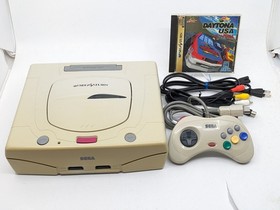 Sega Saturn White Console HST-3220 NTSC-J Japan Tested w/ DAYTONA USA