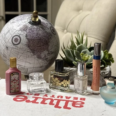 Colección de 6 Perfumes Tamaño Viaje Como Se Muestra - Gucci Nest Versace Limpio (O4) Foto 1 de 4