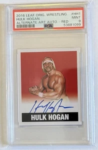 2016 Leaf Originals Wrestling #HH1 Hulk Hogan /5 Red Auto Autograph - PSA 9 - Picture 1 of 2