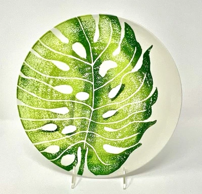 Plato de cena Vietri 'Into the Jungle' grande 11 1/2" "Hoja de monstruo" EXCELENTE Foto 1 de 4