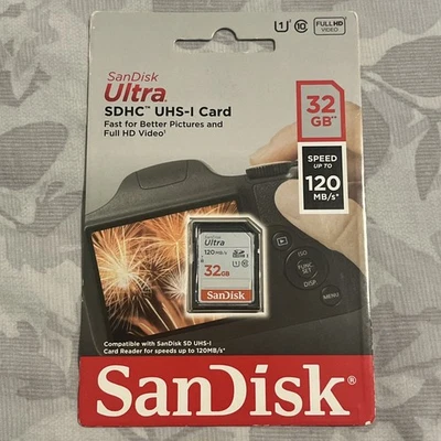 SanDisk Ultra SDHC UHS-I 32GB Memory Card - Black - Speed Up To 120mb/s - Image 1 of 2