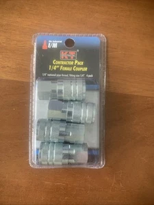 KT1/4” X 1/4” Industrial Female Air Coupler 4 Pack Set #6-5110 - Picture 1 of 2